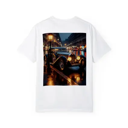 Vintage Bugatti Rainy Night City Street
