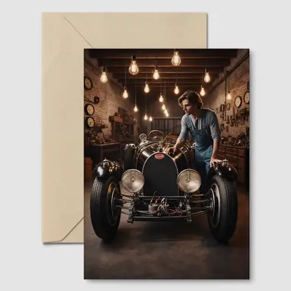 Bugatti Classic Car Vintage Garage Workshop