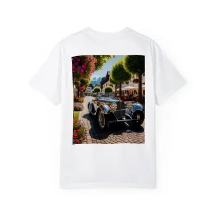 Vintage Bugatti Roadster on Cobblestone European Street