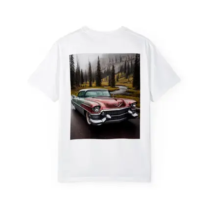 Vintage Cadillac Classic Car Misty Forest Road