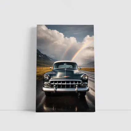 Vintage Chevrolet Classic Car Rainbow Road