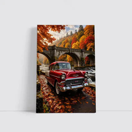 Vintage Chevrolet Bel Air Old Stone Bridge