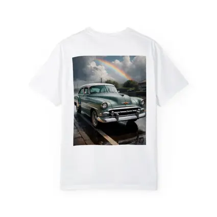 Vintage Chevrolet Bel Air Rainy Rainbow Street