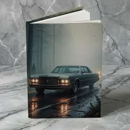 Chrysler Classic Car Foggy Forest Road