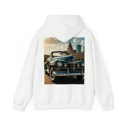 Vintage Chrysler Classic Car City Skyline