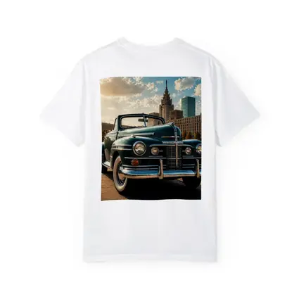 Vintage Chrysler Classic Car City Skyline