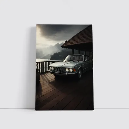 Classic BMW E3 Sedan Mountain Lakeside Setting