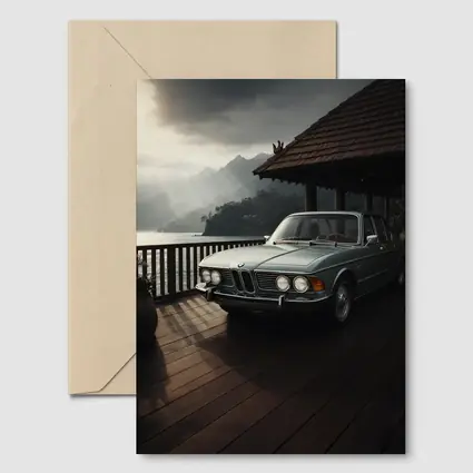 Classic BMW E3 Sedan Mountain Lakeside Setting