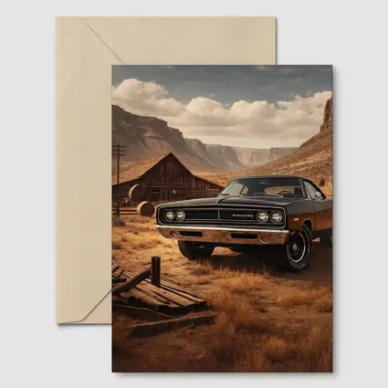 Vintage Dodge Charger Desert Barn Setting