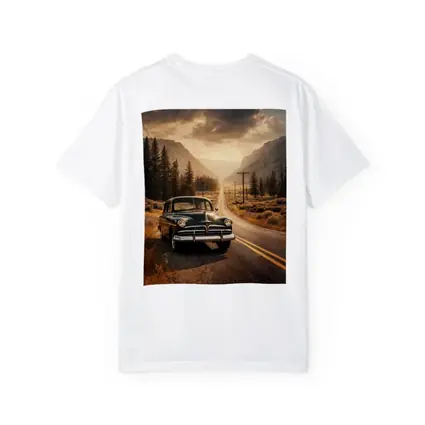 Vintage Dodge Classic Car Mountain Road