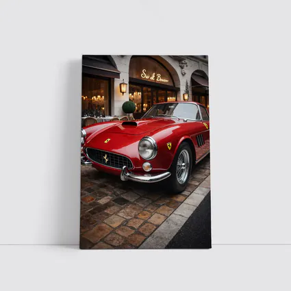 Ferrari 250 GT Classic Red Cobblestone Street
