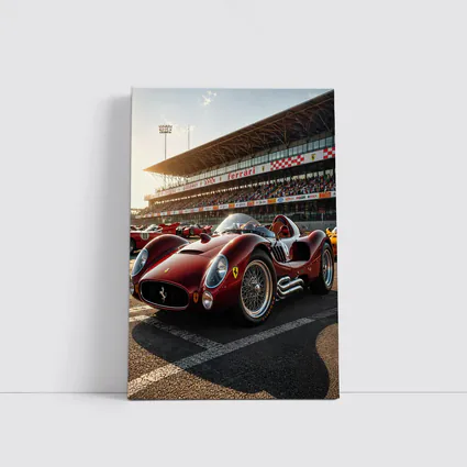 Vintage Ferrari Race Car at Sunny Circuit