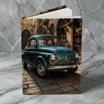 Vintage Fiat 500 Classic Italian Cobblestone Street