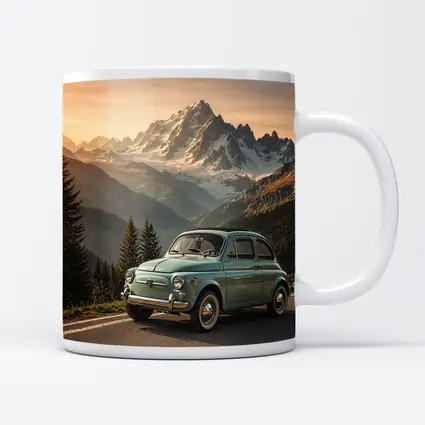 Vintage Fiat 500 Parked in Alpine Mountains