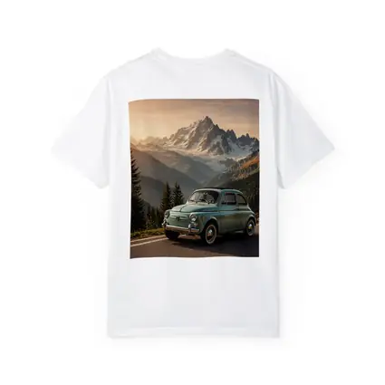Vintage Fiat 500 Parked in Alpine Mountains