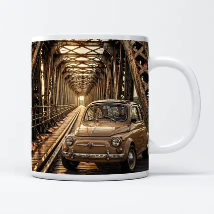 Vintage Fiat 500 On Rusty Bridge