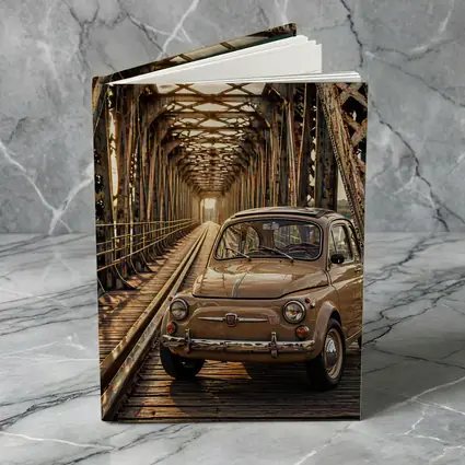 Vintage Fiat 500 On Rusty Bridge