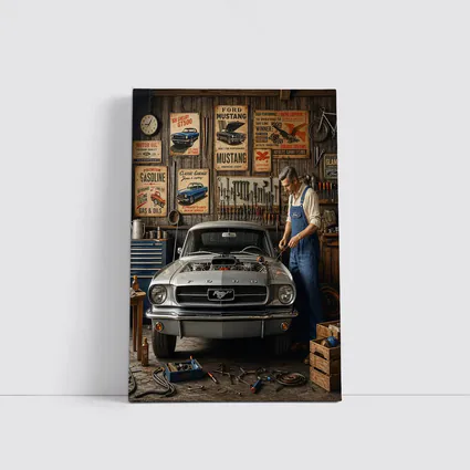 Ford Mustang Classic Garage Mechanic Vintage