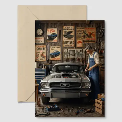 Ford Mustang Classic Garage Mechanic Vintage