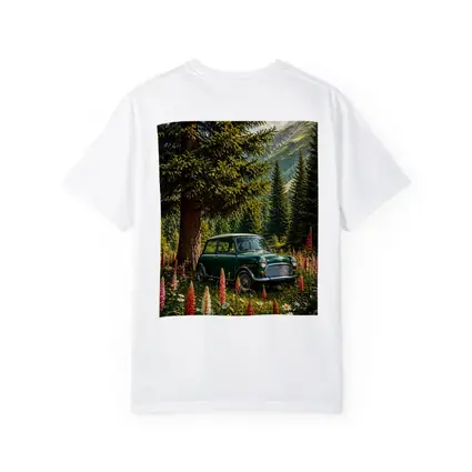 Classic Mini Cooper Green Alpine Wildflower Forest