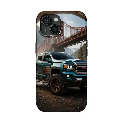 GMC Sierra Truck Under Rustic Bridge