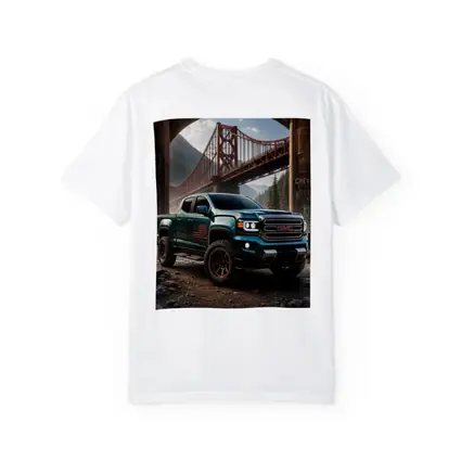 GMC Sierra Truck Under Rustic Bridge
