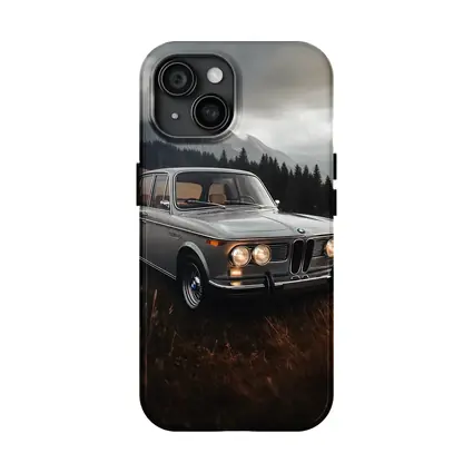 Vintage BMW Classic Sedan Moody Mountain Setting