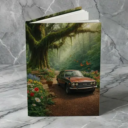 Vintage Infiniti Classic Car Forest Setting
