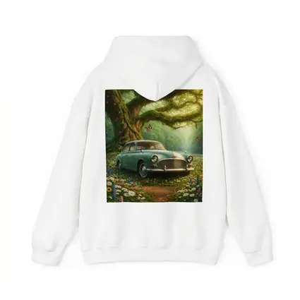 Vintage Classic Car Forest Wildflowers Fantasy
