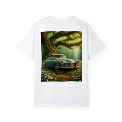 Vintage Classic Car Forest Wildflowers Fantasy