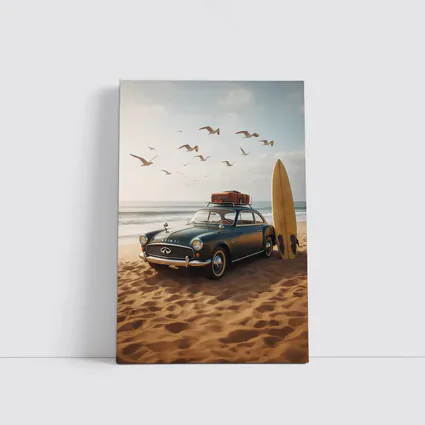 Vintage Infiniti Classic Car On Beach