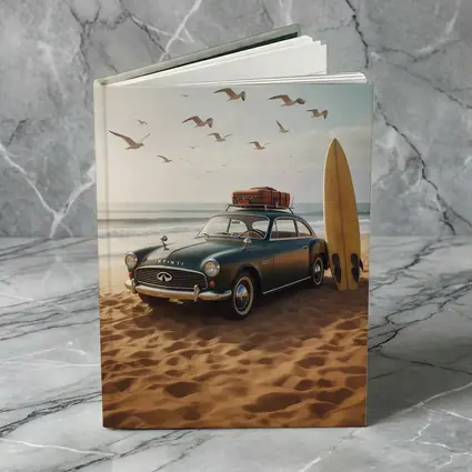 Vintage Infiniti Classic Car On Beach