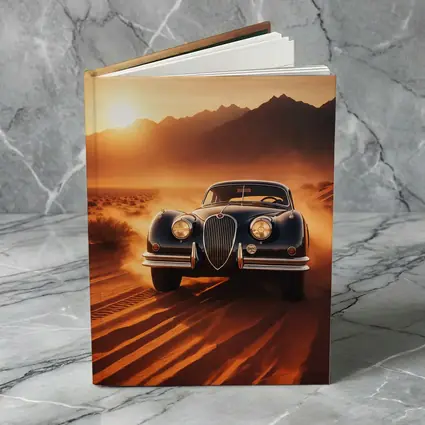 Vintage Jaguar XK Desert Sunset Drive
