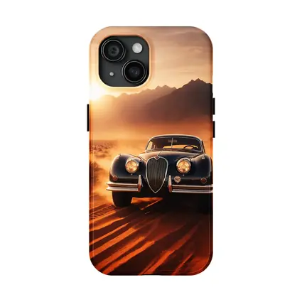 Vintage Jaguar XK Desert Sunset Drive
