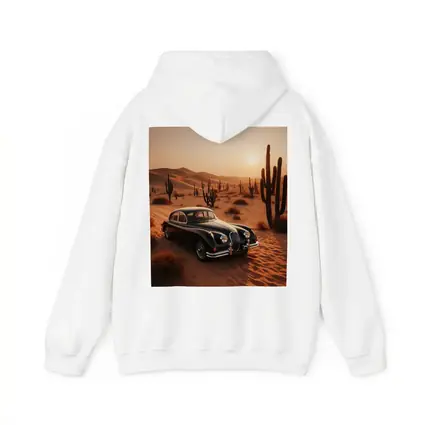 Vintage Jaguar XK Classic Car Desert Sunset