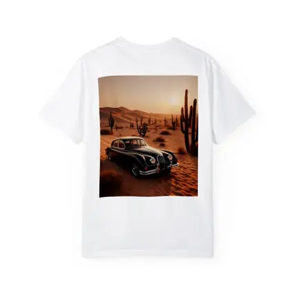Vintage Jaguar XK Classic Car Desert Sunset