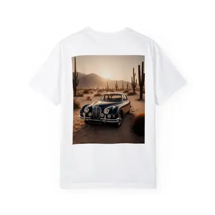 Vintage Jaguar Mark II Desert Sunset Scene