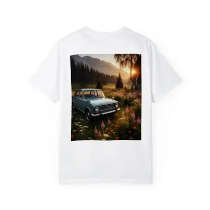 Vintage Kia Classic Car Mountain Meadow Sunset