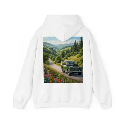 Vintage Land Rover Defender Mountain Road Art