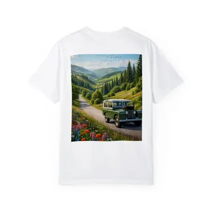 Vintage Land Rover Defender Mountain Road Art