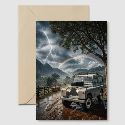 Land Rover Defender Storm Rainbow Mountain Road
