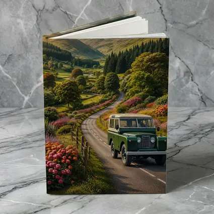 Vintage Land Rover Defender Green Scottish Highlands