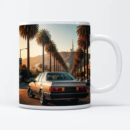 Vintage Lexus Sedan Los Angeles Palm Trees