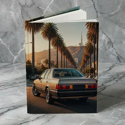 Vintage Lexus Sedan Los Angeles Palm Trees