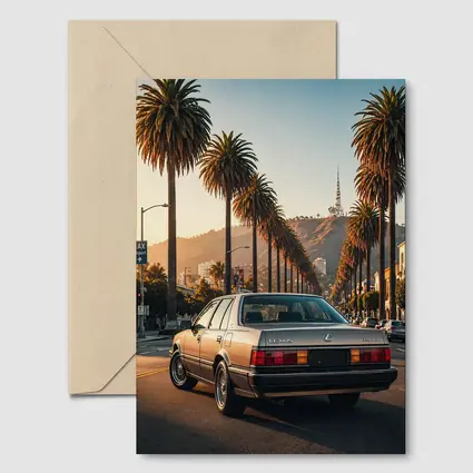 Vintage Lexus Sedan Los Angeles Palm Trees