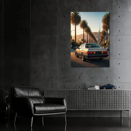 Vintage Lexus Sedan Los Angeles Palm Trees