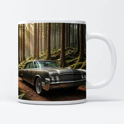 Vintage Lincoln Continental Parked in Forest