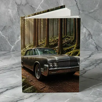 Vintage Lincoln Continental Parked in Forest