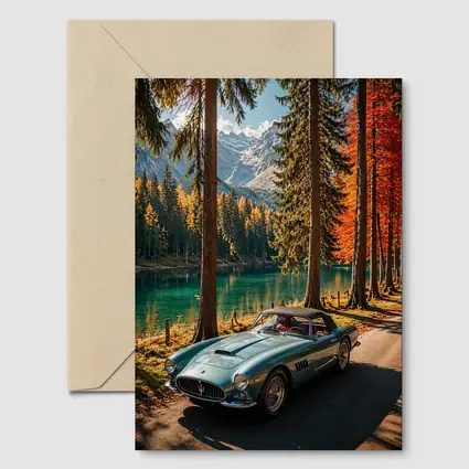 Vintage Maserati Classic Car Alpine Lake