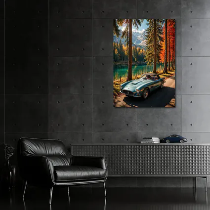 Vintage Maserati Classic Car Alpine Lake
